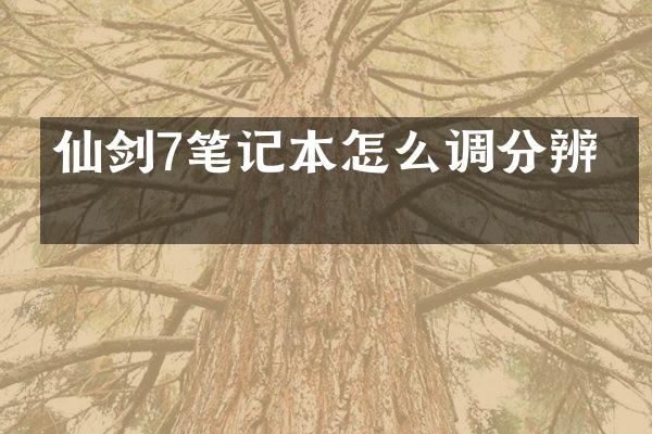 仙剑7笔记本怎么调分辨率