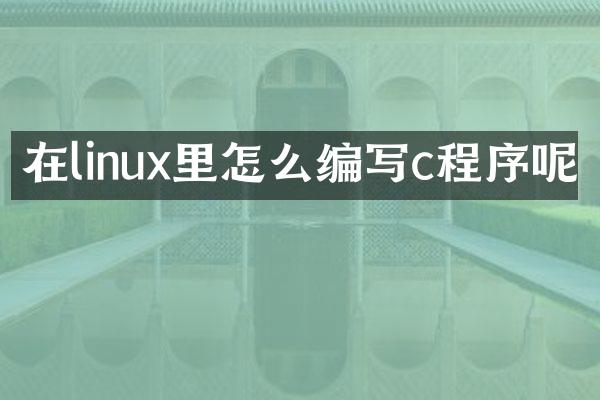 在linux里怎么编写c程序呢