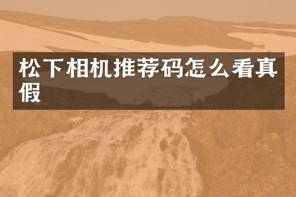 相机推荐码怎么看真假