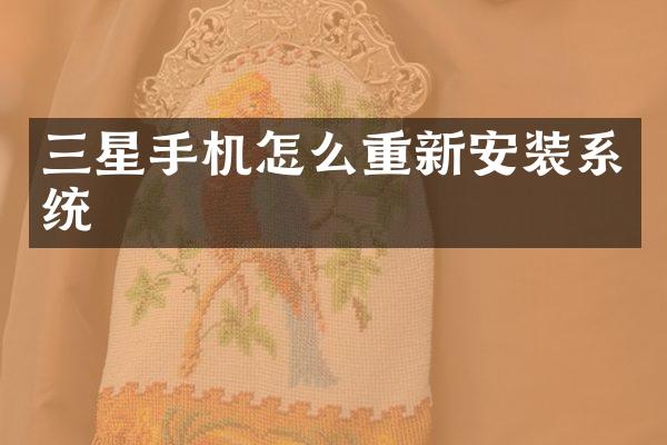 三星手机怎么重新安装系统