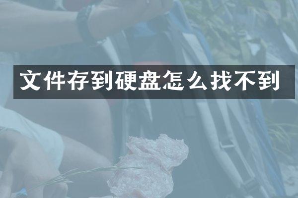 文件存到硬盘怎么找不到