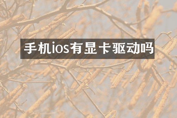 手机ios有显卡驱动吗