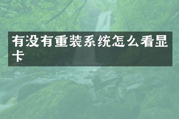 有没有重装系统怎么看显卡