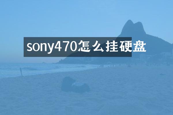 sony470怎么挂硬盘