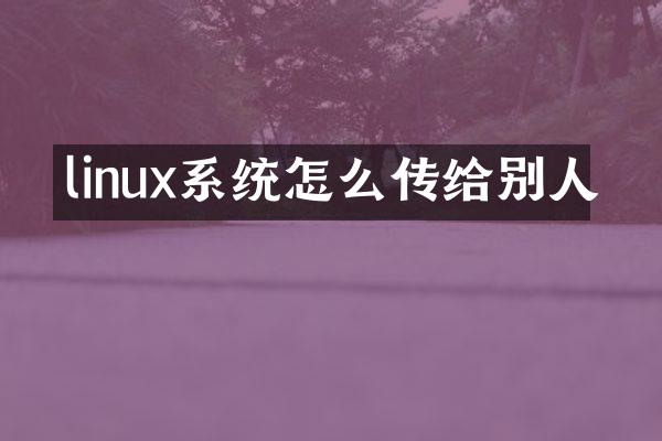 linux系统怎么传给别人
