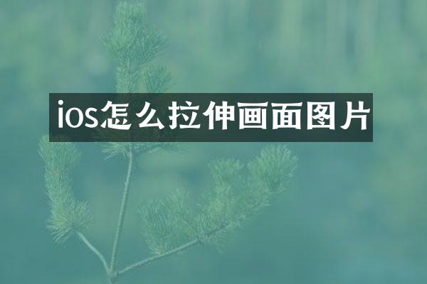 ios怎么拉伸画面图片