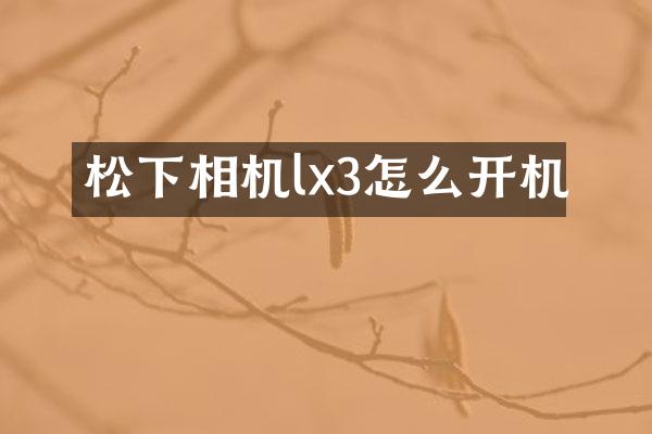 相机lx3怎么开机