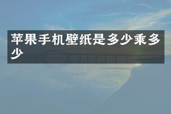 苹果手机壁纸是多少乘多少