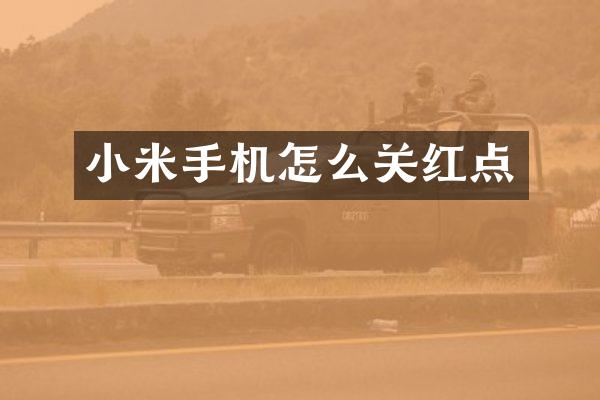 小米手机怎么关红点