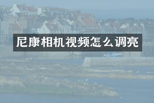 尼康相机视频怎么调亮