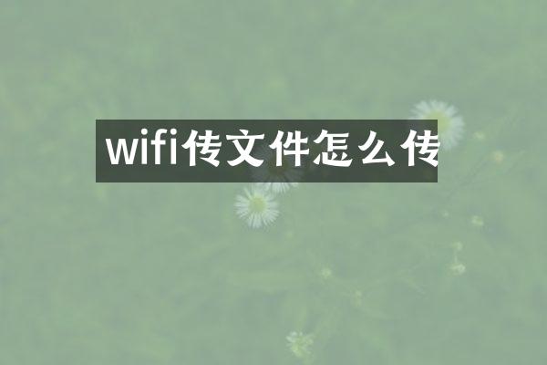 wifi传文件怎么传