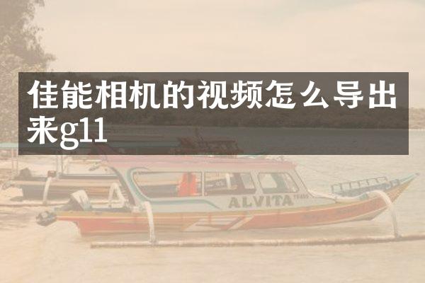 佳能相机的视频怎么导出来g11