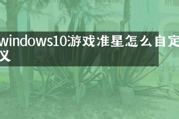 windows10游戏准星怎么自定义