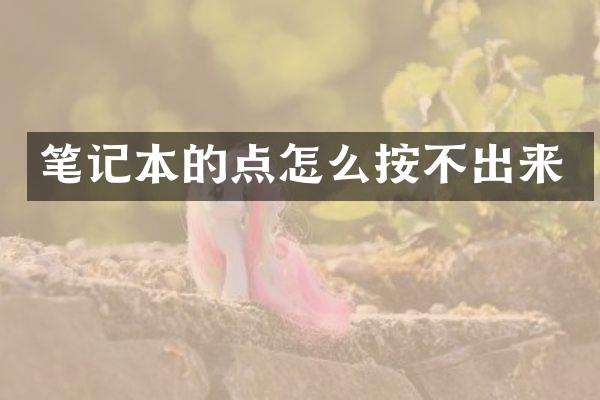 笔记本的点怎么按不出来