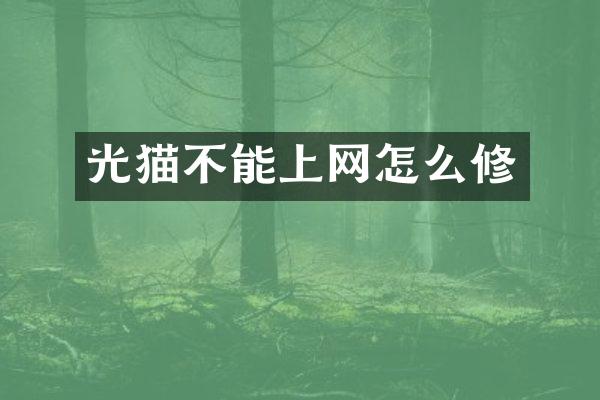 光猫不能上网怎么修