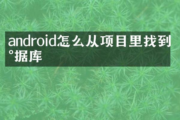android怎么从项目里找到数据库