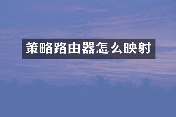 策略路由器怎么映射