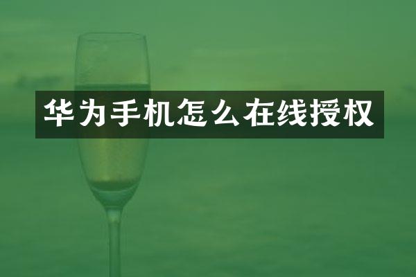 华为手机怎么在线授权