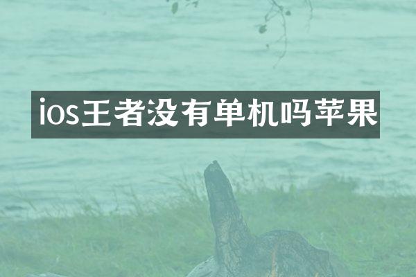 ios王者没有单机吗苹果