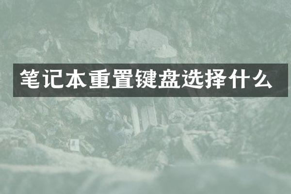 笔记本重置键盘选择什么