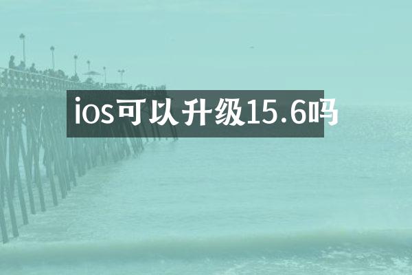 ios可以升级15.6吗