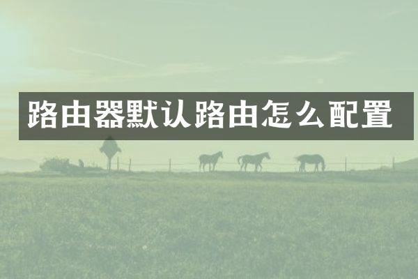 路由器默认路由怎么配置