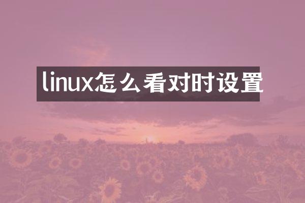 linux怎么看对时设置