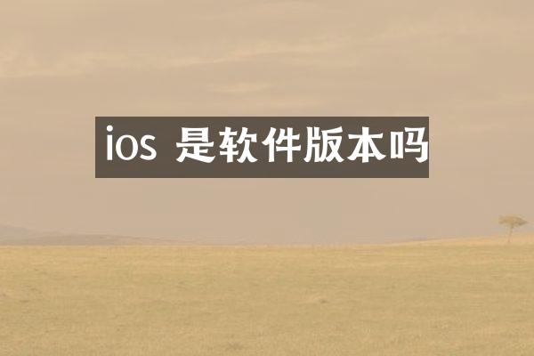 ios 是软件版本吗
