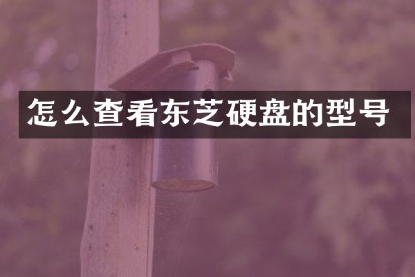 怎么查看东芝硬盘的型号