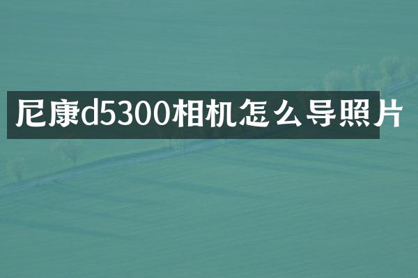 尼康d5300相机怎么导照片