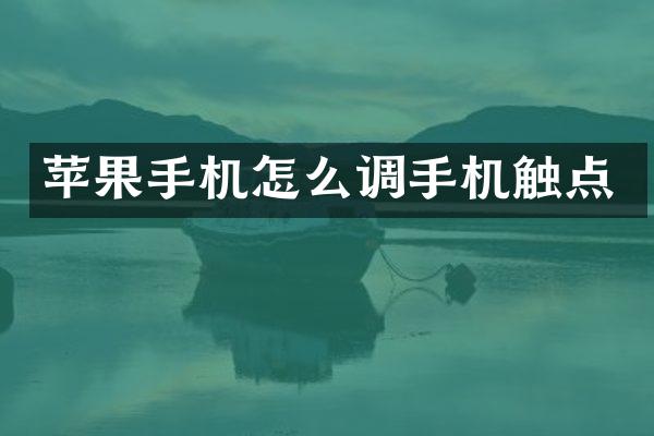 苹果手机怎么调手机触点
