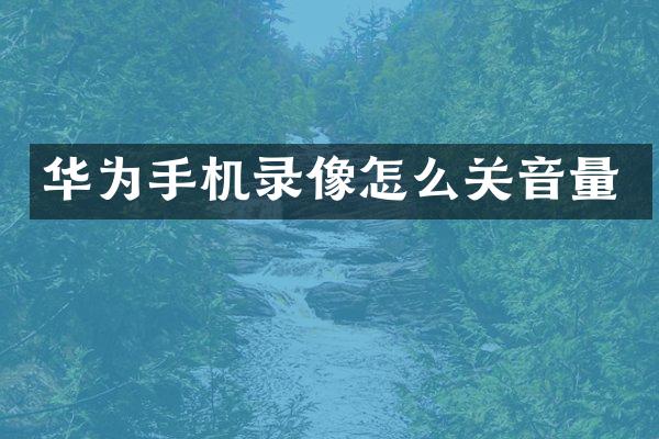 华为手机录像怎么关音量