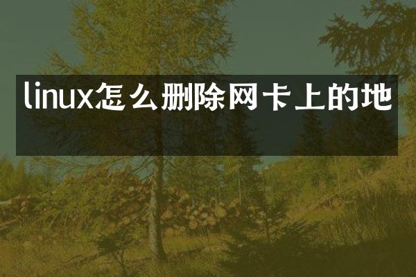 linux怎么删除网卡上的地址