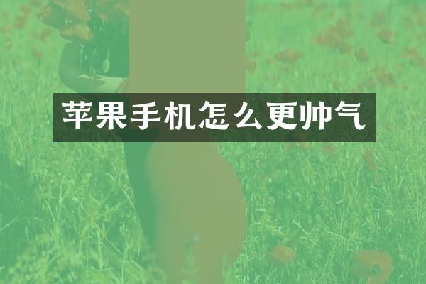 苹果手机怎么更帅气