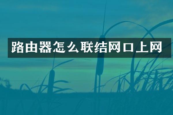 路由器怎么联结网口上网