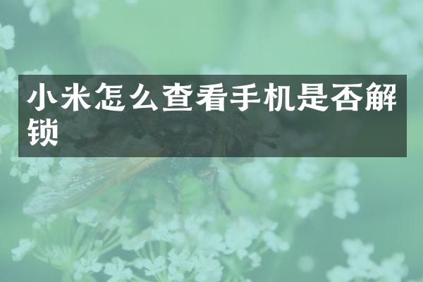 小米怎么查看手机是否解锁