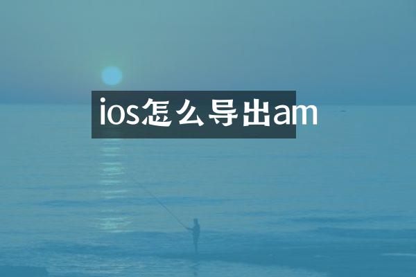 ios怎么导出am