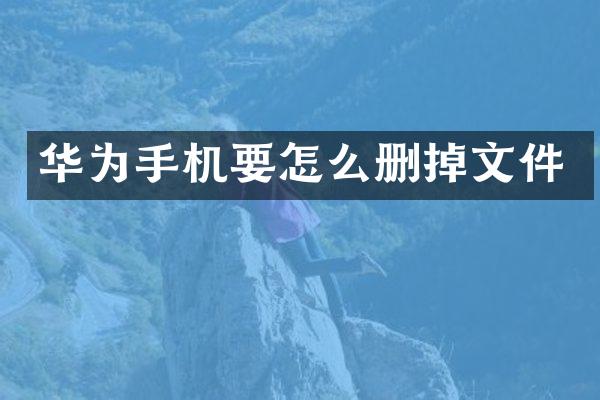 华为手机要怎么删掉文件