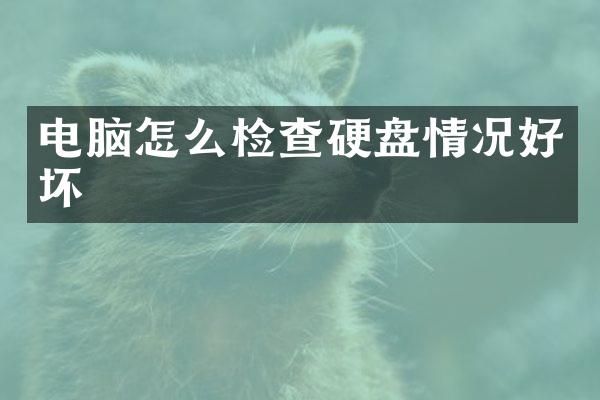 电脑怎么检查硬盘情况好坏