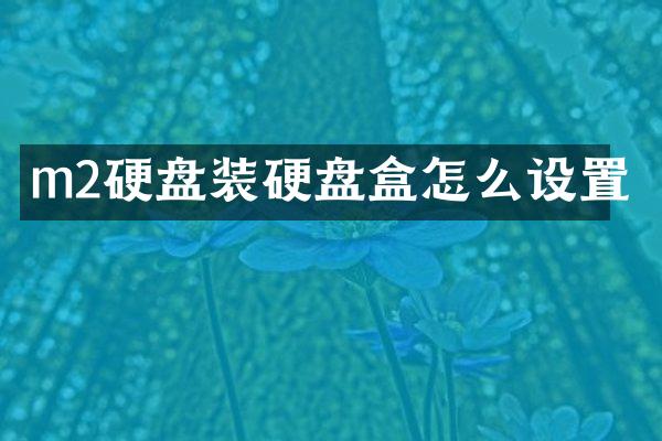 m2硬盘装硬盘盒怎么设置