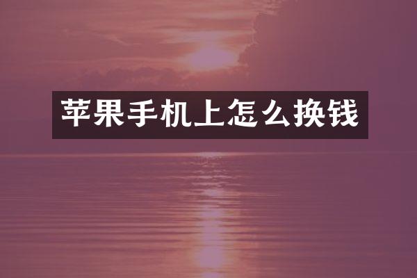 苹果手机上怎么换钱