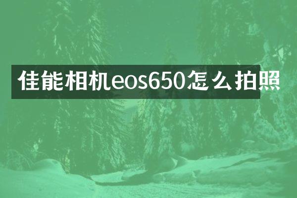 佳能相机eos650怎么拍照