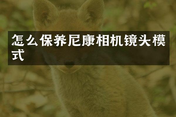 怎么保养尼康相机镜头模式