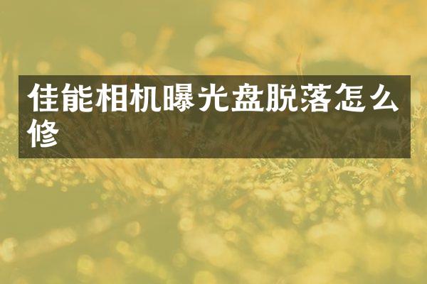 佳能相机曝光盘脱落怎么修