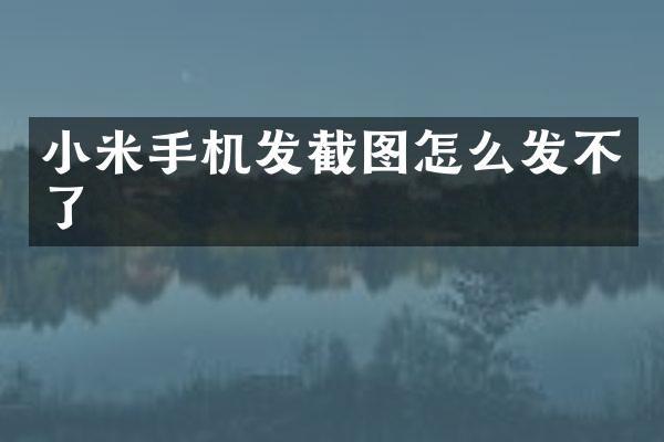 小米手机发截图怎么发不了
