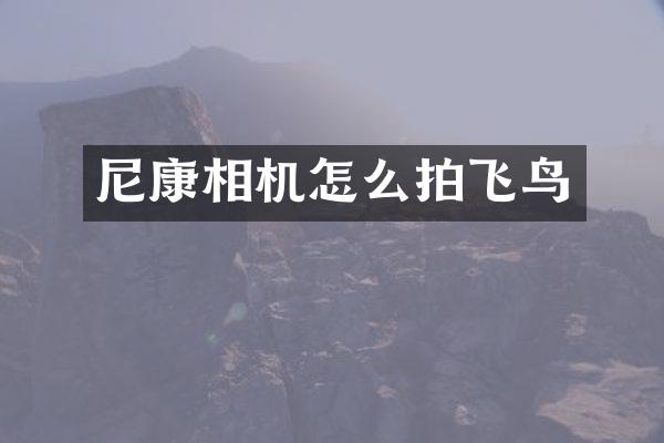 尼康相机怎么拍飞鸟