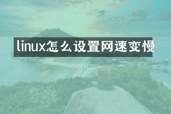 linux怎么设置网速变慢