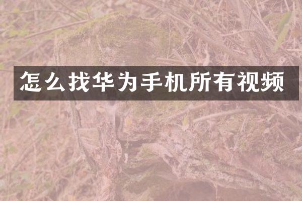 怎么找华为手机所有视频