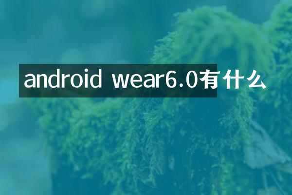 android wear6.0有什么