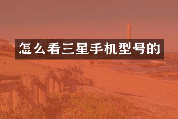 怎么看三星手机型号的